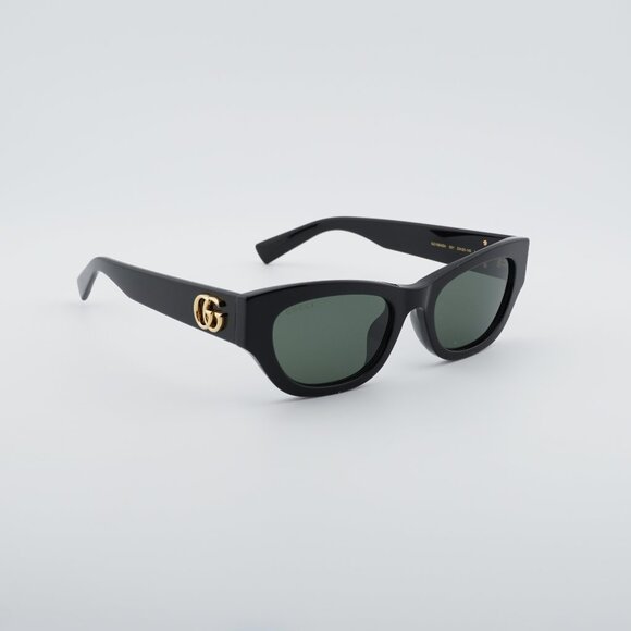 Gucci GG1954SA 001 Sunglasses Black Cat Eye Frame Grey Lenses